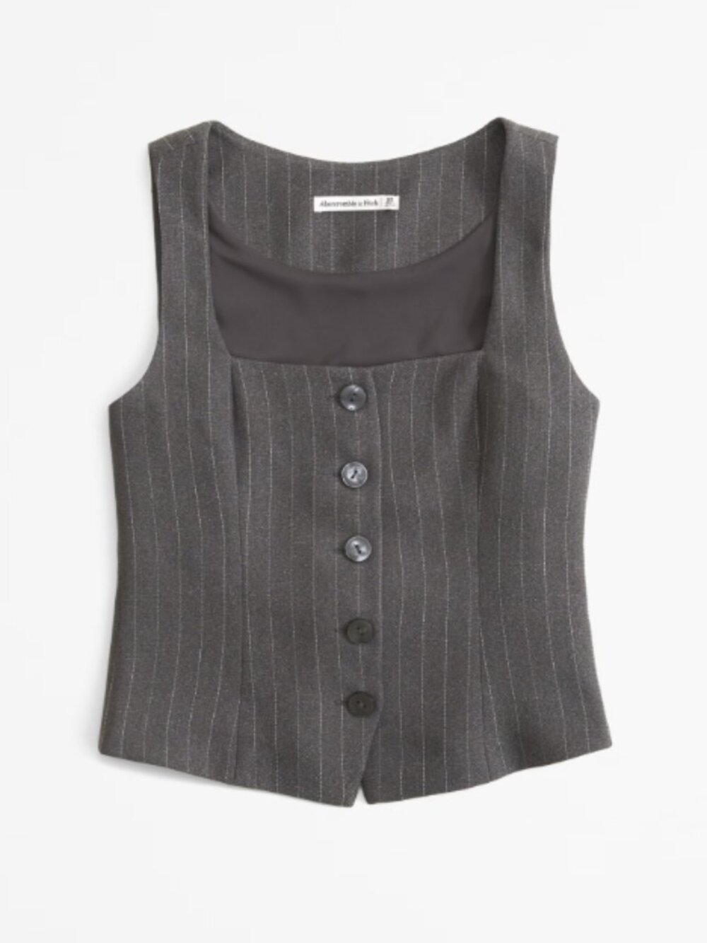 NWT Abercrombie & Fitch Mara Tailored Vest Size S Grey Pinstripe